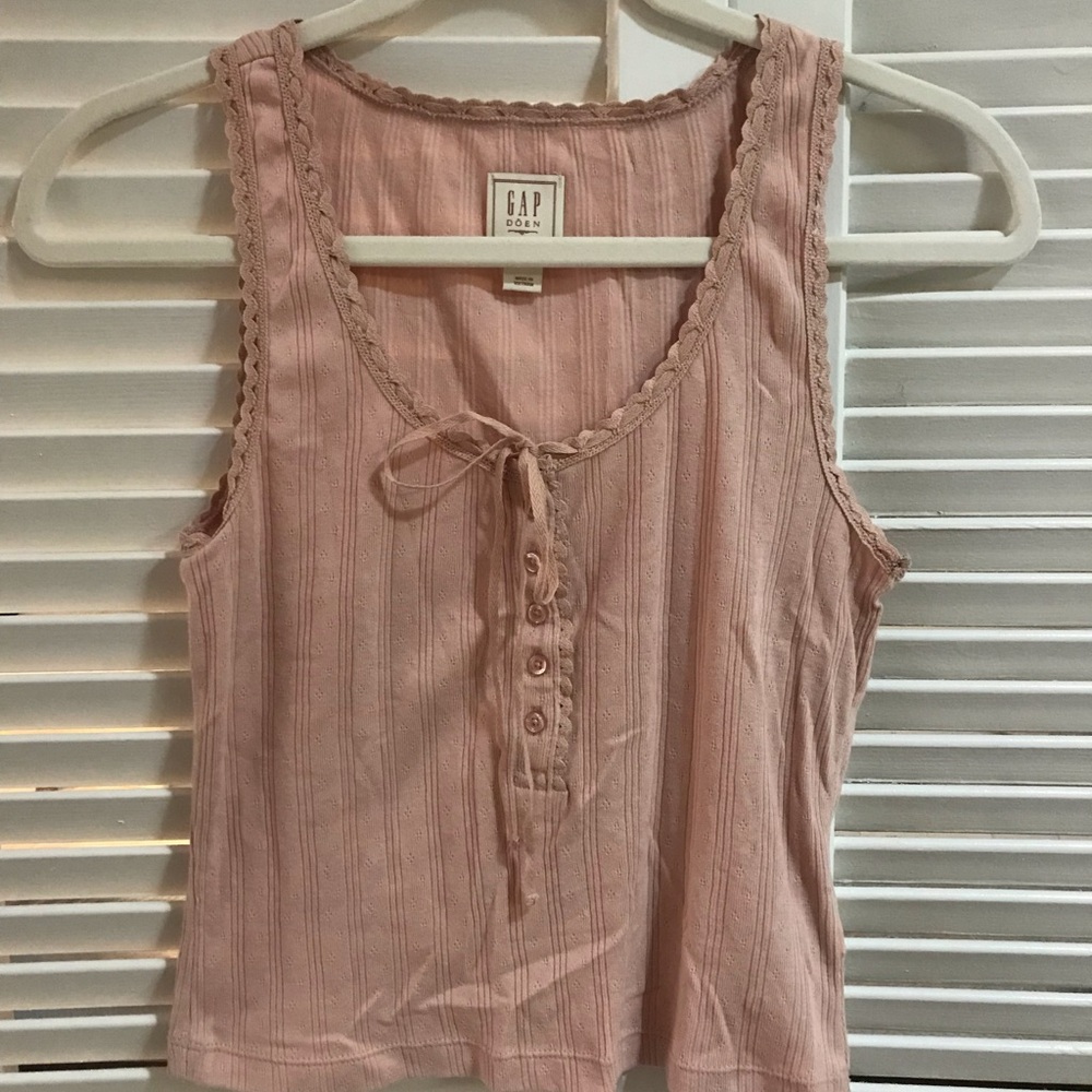 GAP x Doen Pointelle Pink Tank Top